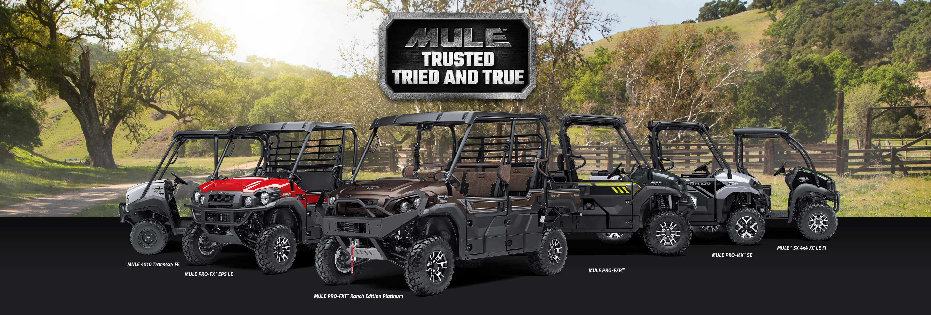 MULE FAMILY: MULE 4010 MULE PRO-FXT RANCH EDITION MULE PRO-MX EPS LE MULE PRO-MX EPS MULE PRO-FXR MULE SX 4X4 XC LE FI